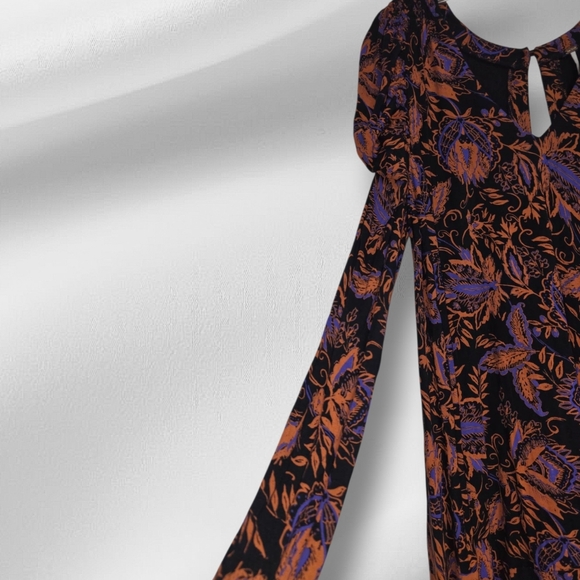 Free People Hello Lover NOIR Floral Tunic/ Dress Size Large - Picture 6 of 10